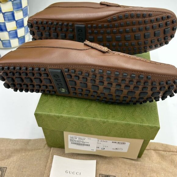 Men's Gucci interlocking GG Supreme driver loafers size 11.5 made in Italy - Picture 10 of 10